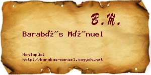 Barabás Mánuel névjegykártya